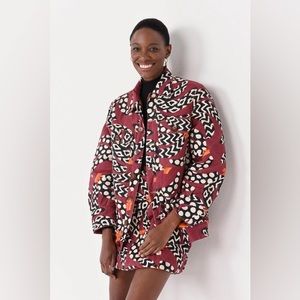 Farm Rio Burgundy Banana Jacket - S (matching skirt available)